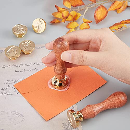 CRASPIRE Pineapple Wax Seal Stamp Fruit Sealing Wax Stamps with 25mm Gold Brass Seal Wooden Handle for Envelopes Invitations Embellishment Bottle Decoration Gift Wrapping