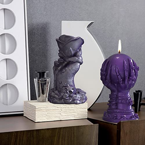 MIMIRACLE Witch Hand Silicone Mold Candle Mold Soap Mould Aromatherapy DIY Casting Epoxy Mold for Resin, Wax, Soap, Clay Craft, Aroma Stone Moulds Cake Decorating Home Decoration -Ball