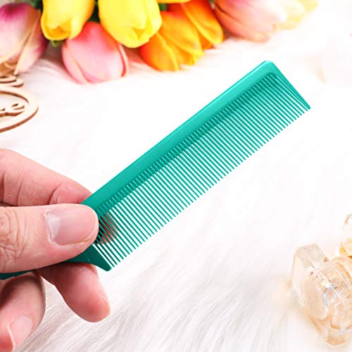 3 Packs Rat Tail Comb Steel Pin Rat Tail Carbon Fiber Heat Resistant Teasing Combs with Stainless Steel Pintail (Green)