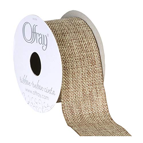Berwick Offray 1.5" Wide Rustic Saddle Polyester Ribbon, Natural Brown, 3 Yards