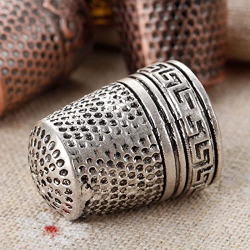 Antique Sewing Thimble, Metal Fingertip Protector, Finger Shield Ring, Quilting Craft Accessories DIY Sewing Tools
