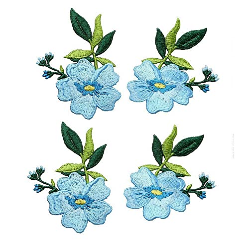 2pair Small Flowers Sewing Patches Embroidery Garment Sew DIY Decorations Accessories Applique (Style A)