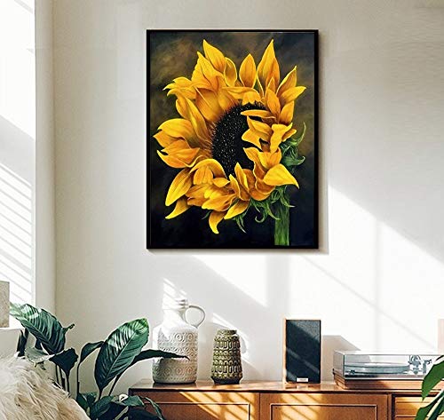 ACANDYL Paint by Number Sunflower DIY Painting Paint by Number Kit for Kids Adults DIY Canvas Painting by Numbers Acrylic Painting Arts Craft Decoration Paint by Number Sunflower 16x20
