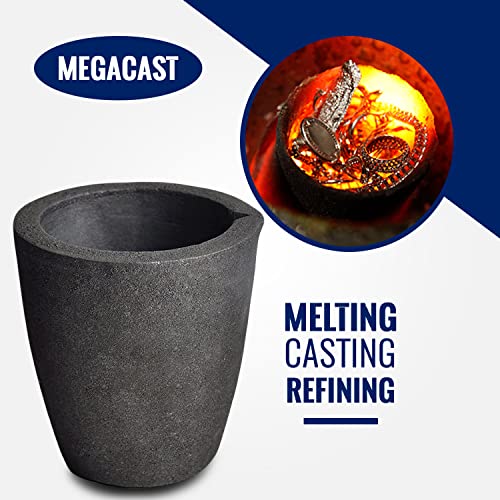 #4 8KG MegaCast, Foundry Clay Graphite Crucibles Black Cup Furnace Torch Melting Casting Refining Gold Silver Copper Brass Aluminum