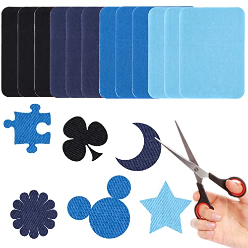 GYGYL 12Pcs 100% Cotton Iron-on Patches, Repair Patches for Clothing, Iron on for Inside Jeans and Clothing Repair (Mixed Color 3 )