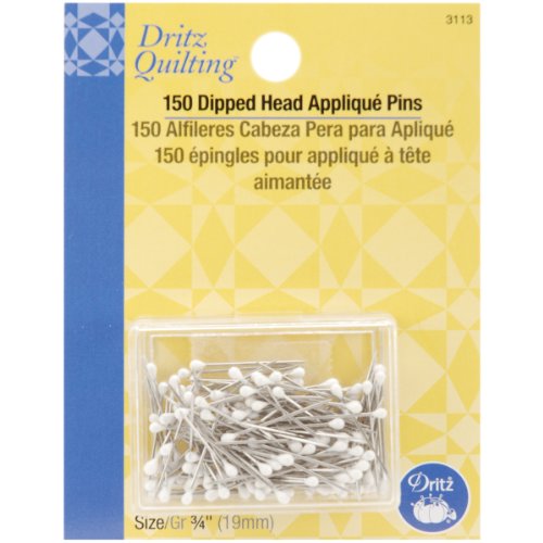 Dritz 3113 Dipped Head Applique Pins, 3/4-Inch (150-Count)