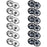 12 Sets Metal Sew on Snap Buttons 25mm Dia Snaps Fasteners Press Studs Buttons for Sewing Clothing (Black and Silver)