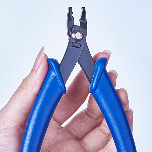 Pandahall 1 Set Deepblue Steel Crimper for Micro Tube Crimping Beads Jewelry Making Tools 5.11x2.56 Inch