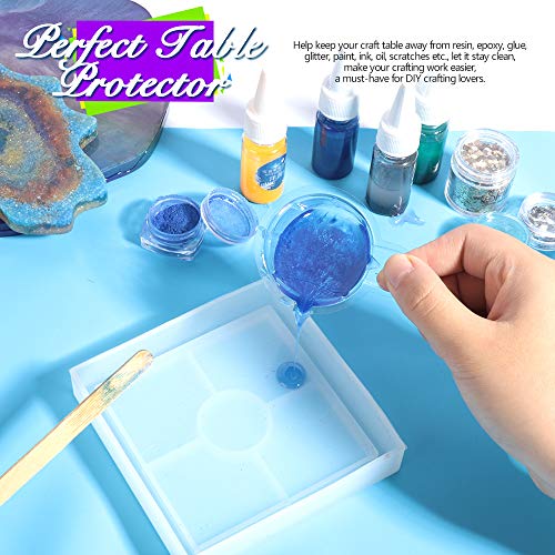 3 Pack A3 Large Silicone Mats for Crafts, 15.7” x 11.7”Silicone Craft Mat for Resin Casting Mould, Nonstick Nonslip Silicone Sheet, Heat-Resistant Mat, Blue, Yellow, Green
