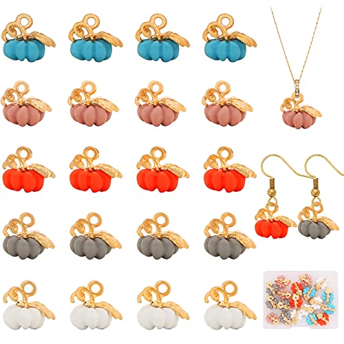 BENOSPACE 20Pcs Thanksgiving Pumpkin Pendant Halloween Pumpkin Charms3D Pumpkin Alloy Charms Jewelry DIY Making Accessory for Earring Bracelet Necklace Halloween Thanksgiving Decoration