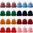 24 Pieces Mini Knitting Hats Christmas Mini Knitting Doll Hats Mini Wool Hat for Christmas Ornaments DIY Art and Craft (Assorted Color)