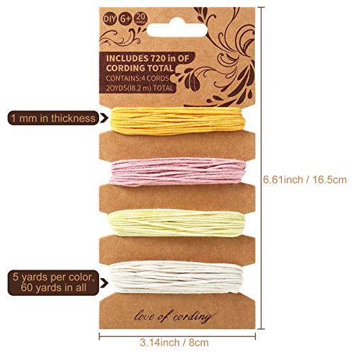 16 Colors Thread Cord for Jewelry Making, Multi-Color Flax String Cord, Natural Twine Cord Rope String for Handmade Bracelets Keychains Craft Making Accessories, 80 Yards in Total (Multiple Color)