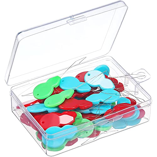 eBoot 20 Pieces Plastic Needle Threaders with Clear Box, Assorted Colors