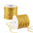 2 Rolls Metallic Elastic Cords Stretch Cord Ribbon Metallic Tinsel Cord Rope for Craft Making Gift Wrapping, 1 mm 55 Yards (Gold)
