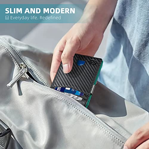 Zitahli Wallet for Men Slim Money Clip Wallet with 12 Slots RFID Blocking Men's Wallet Front Pocket Bifold Wallet with ID Window