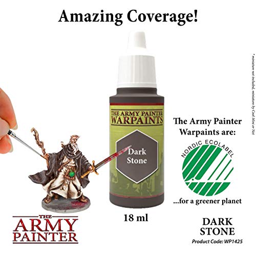 The Army Painter Dark Stone Warpaint - Acrylic Non-Toxic Heavily Pigmented Water Based Paint for Tabletop Roleplaying, Boardgames, and Wargames Miniature Model Painting
