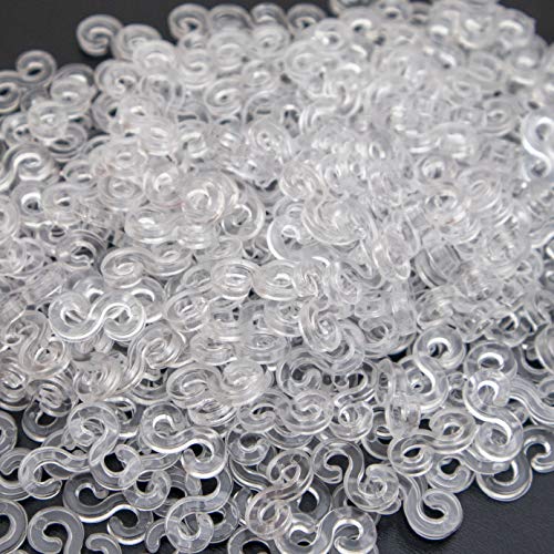 Creammuffin S Clips Connectors Rubber Connectors Refills for Loom Rubber Band for DIY Bracelet Making Refill Kit (300 pcs, Clean)