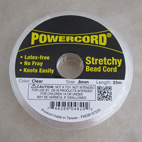 82 Feet Powercord Stretch Elastic Cord .8mm for Jewelry Making