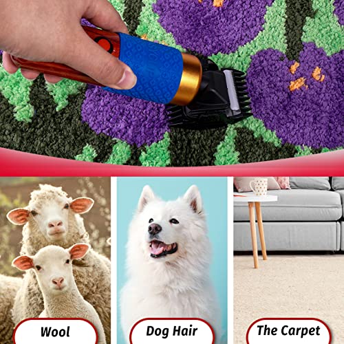 Pllieay Carpet Trimmer Tufting Rug Trimmer, Low Noise Rug Carver, Electric Speed Adjustable Rug Tufting Carver Clippers, with Speed Adjustable Blade for Handmade Rug Clean and Tufted Carpet Rug, 200W