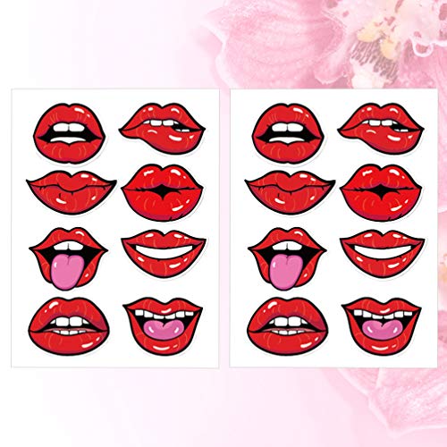 Exceart 80Pcs Mouth Stickers Face Cover Stickers Lips Stickers Smile Decals for Face Cover Bandana Headwear