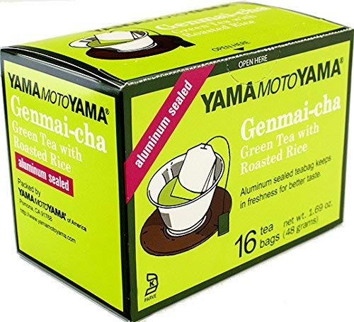 Yamamotoyama Genmaicha Green Tea With Roasted Rice, 16 Count (Pack Of 6)