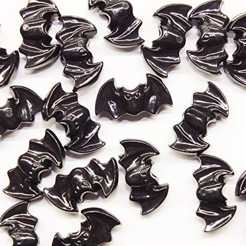Black Flying Bat Beads Large Hole Made in USA 1" Wide
