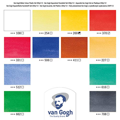 Van Gogh Watercolor Paint Set, Plastic Pocketbox, 12x10ml General Selection