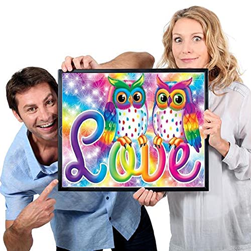 Beaudio Animal Series Diamond Painting Kits for Adults- The Cute Owl Love Paint - DIY Round Full Drill 5D Diamond Art for Home Wall Decor(11.8x15.7inch)