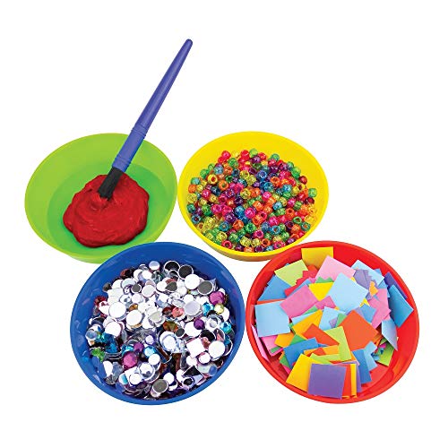 Hygloss Products 10 Plastic paint bowls, Assorted Colors