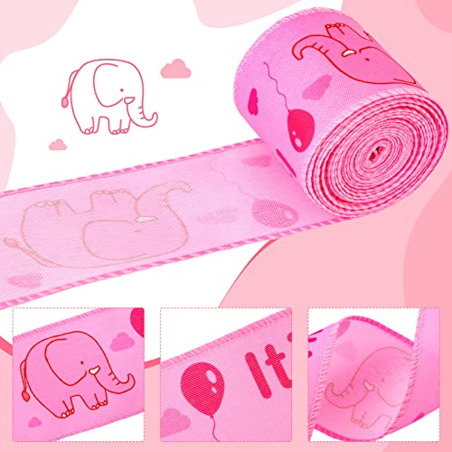 4 Rolls Baby Ribbon Baby Shower Wrapping Ribbon Cute Baby Prensent Ribbon for Baby Shower Favors,20 Yards (Pink Girl Style) (Pink Girl Style)