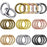 18 Pieces Spring O Rings Alloy Trigger Round Snap Buckle, 6 Colors Hook Clip DIY Accessories Spring Keyring Buckle for Keychains, Bag, Purse and Handbag
