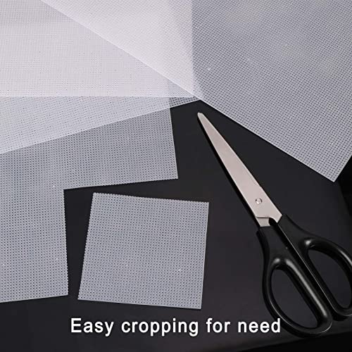 Caydo 4 Pieces 14 Count Plastic Mesh Canvas 14 CT Plastic Aida for Cross Stitch, Making Jewelry Organizer and 3D Models (8 X 11 Inch)