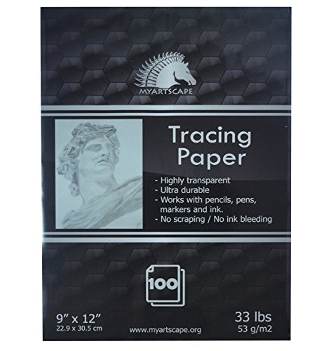 MyArtscape Tracing Paper Pad - 33lb - 9" x 12" - 100 Transparent Sheets - Artist Quality