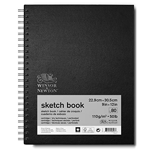 Winsor & Newton Classic Spiral Sketch Book, 9x12", 80 sheets, Natural White