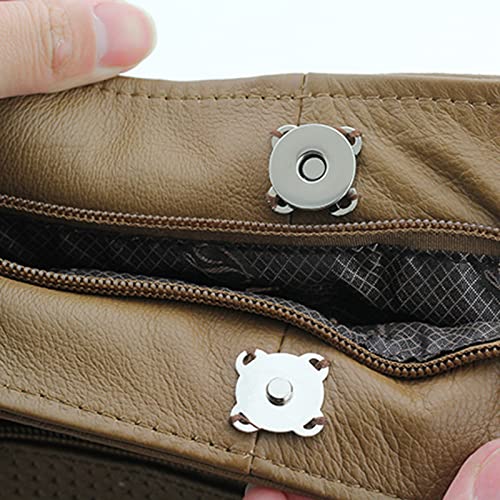 WAFJMAF 10 Sets Magnetic Bag Clasps Button Snaps Tone Purse Great for Closure Handbag Clothes Sewing Craft No Tools Required Plum Blossom 19mm (Black)