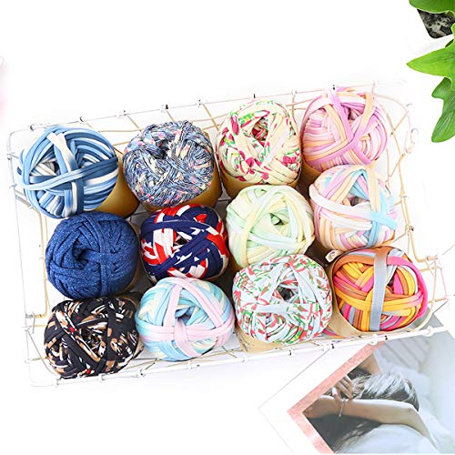 iSuperb 3 Pack Knitting Yarn Fabric Cloth T-Shirt Yarn Carpet Yarn for DIY Knitted Fabric Art Basket Bag (A)