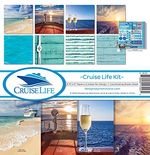 Reminisce Cruise Life Scrapbook Collection Kit Paper Crafts, Multi Color Palette