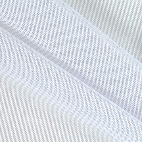 Power Mesh Fabric | 5 Yards Continuous | 60" Wide | 4-Way Stretch, 10% Spandex | Lightweight, Sheer (White)