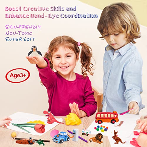 Modeling Clay Kit, 36 Colors Air Dry Clay for Kids, Magic Foam DIY Clay with 3 Sculpting Tools, Ultra Light & Soft Clay, Safe & Non-Toxic & No Baking, Art Crafts Gift for Children by AORZOV