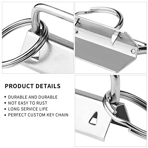 50 Sets Key Fob Hardware Key Fob Keychain Wristlet with Split Ring 1 Inch by HRLORKC