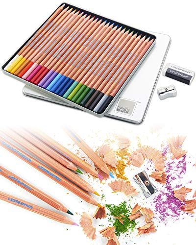 COLOUR BLOCK Watercolor Pencil Set 24PC with Premium Cedar Handle I Ideal pencil kit for Drawing, Sketching, Coloring and Painting
