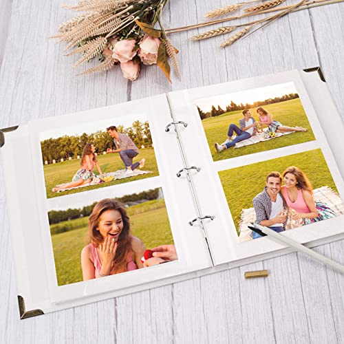 Vienrose Photo Album Self Adhesive 40 Pages Hardcover with DIY Scrapbooking Kit 3 Rings Paper Scrapbook for Lover Friends Kids Anniversary Wedding Gift
