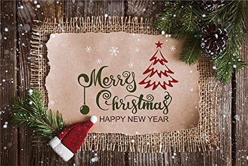 9PCS Large Christmas Stencils for Painting on Wood Wall, Christmas Theme Pattern Templates for DIY Home Winter Christmas Decorations, Paint Wood Signs, Reusable Plastic Stencil（D）