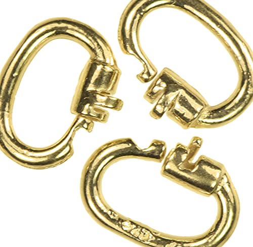 3 Link Locks 14K GP Sterling Silver 1-Micron Gold Plated Very Tiny 4.75mm x 6mm
