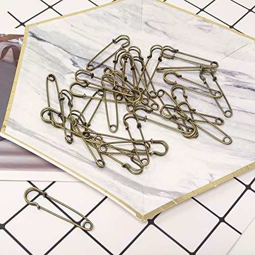 Honbay 30PCS 5cm/2Inch Brooches Heavy Duty Safety Pins for Blankets, Sweaters, Shawls, Kilts, Crafts (Bronze)