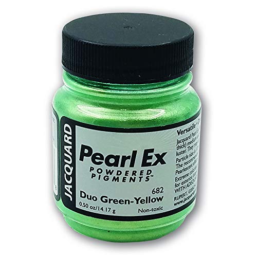 Jacquard Pearl-Ex Pigment, Creates Metallic or Pearlescent Effect, 5 Ounce Jar, Duo Green-Yellow