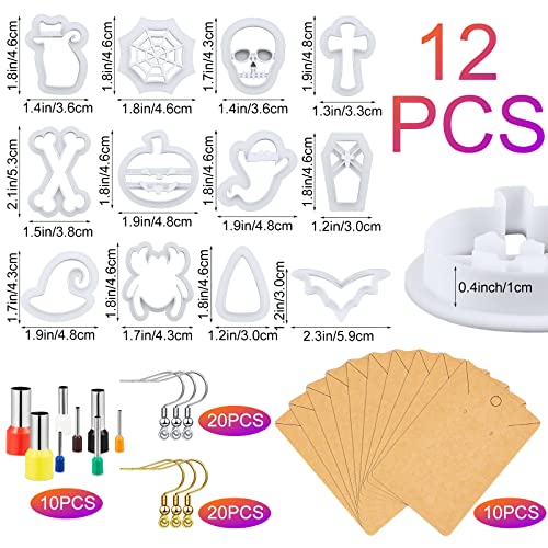Polymer Clay Cutters for Earrings Making 12 Shapes Clay Cutters for Party Clay Earring Cutters for Polymer Clay Jewelry Making