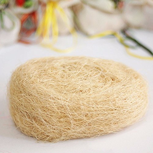 Yalulu 80g Natural Uncolored Raffia Jute Gift/Wedding Candy Packing Material Box Filler Supplies