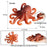 RCOMG 3PCS Rubber Ocean Sea Animal, TPR Super Stretchy Sea Creature Bath Toy with Octopus Crab Pufferfish, Party Supplies Squishy Marine Figures for Collection Gift, Decoration,Cake Topper