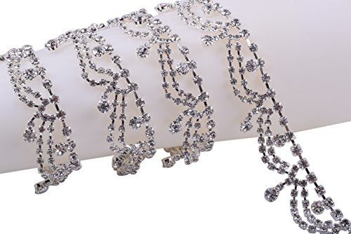 KAOYOO 1 Yard Crystal Rhinestone Chain Trim Sewing Trim for Wedding Decoration,Sewing Craft,DIY Accessories